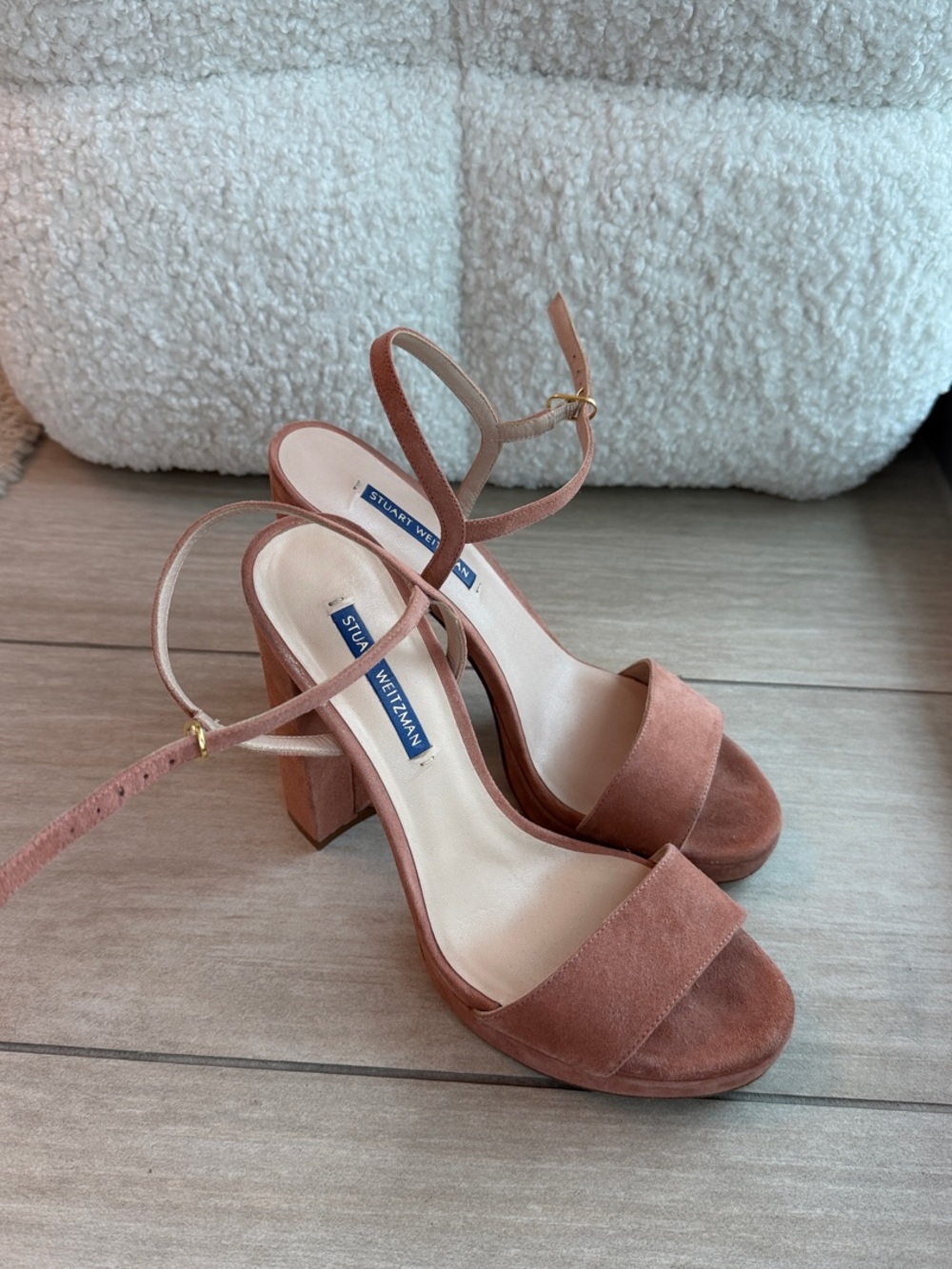 Stuart Weitzman Rust Suede Platform Sandals
